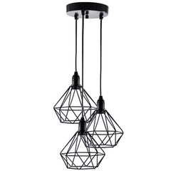 PENDENTE ARAMADO PRETO 3 LAMP TOLEDOS - FEDERZONI CASA & CONSTRUÇÃO