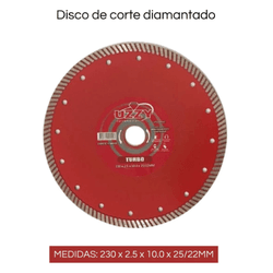 DISCO UZZY SEGMENT CORTE SECO 230X10X25/22 - FEDERZONI CASA & CONSTRUÇÃO
