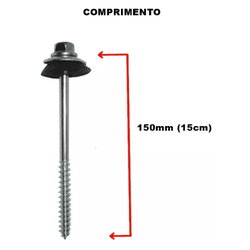 PARAFUSO PARA TELHA 15CM COMPLETO TEMFIX 10UN - FEDERZONI CASA & CONSTRUÇÃO