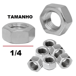 PORCA PARA PARAFUSO 1/4 TEMFIX 10 UN - FEDERZONI CASA & CONSTRUÇÃO