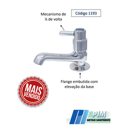 TORNEIRA PIM 1193 C37 LAVATORIO COMUM - FEDERZONI CASA & CONSTRUÇÃO