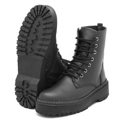 Coturno Feminino Preto Cadarço - Est. 1105 Preto - Felice Calçados