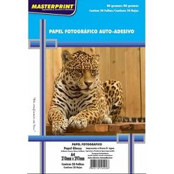 PAPEL FOTO A4 GLOSSY ADESIVO 80G 20FLS MASTER PRIN... - PARÁ SUPRIMENTOS