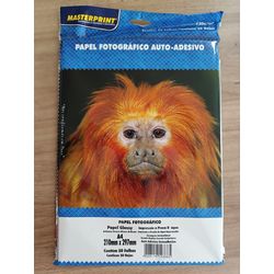 PAPEL FOTO GLOSSY AUTO ADESIVO 130G/M² A4 - 50 FOL... - PARÁ SUPRIMENTOS