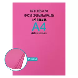 MP-PAPEL ROSA DIPLOMATA/LISO/OFFSET 120G/M² A4 20F... - PARÁ SUPRIMENTOS