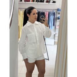 CONJUNTO CAMISA E SHORT EM LINHO OFF - 4018 - Feminices By Mi Silva