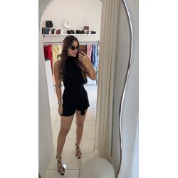 CONJUNTO BATA COM SHORT FEEL PRETO - 4012 - Feminices By Mi Silva