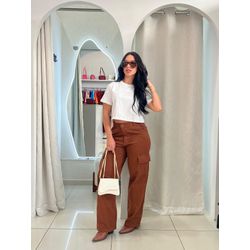 CALÇA CARGO MARROM - 000138 - Feminices By Mi Silva
