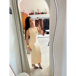 VESTIDO CANELADO DE ALGODÃO OFF - 000127 - Feminices By Mi Silva