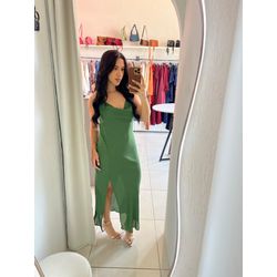 VESTIDO EM CREPE GOLA BOBA VERDE - 000108 - Feminices By Mi Silva