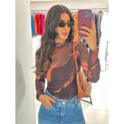 BLUSA EM TULE TIE DYE ESCURA - 000113 - Feminices By Mi Silva
