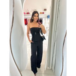 CONJUNTO TOMARA QUE CAIA COM CALÇA WIDE LEG PRETO ... - Feminices By Mi Silva