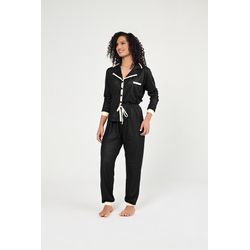 Pijama Aberto Preto Fem - 9016 - Fenix 