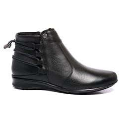 Bota Feminina Isa Preta Em Couro Cano Curto - 622P... - FERRACIOLI OFICIAL