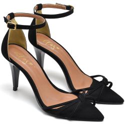 Sandalia Preta Salto Medio - 8912PTAELLAS - FERRACIOLI OFICIAL