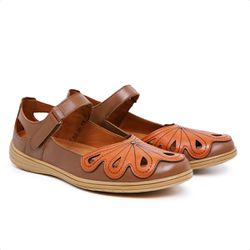 Sapatilha Feminina Lady Floral - Havana - 4410HAV - FERRACIOLI OFICIAL