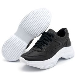 Tenis Feminino Preto Casual Sneaker Urban Blogueir... - FERRACIOLI OFICIAL