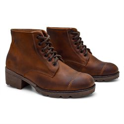 Bota Feminina Morgan Nobuck Stonado Conhaque - 253... - FERRAGON BOOTS