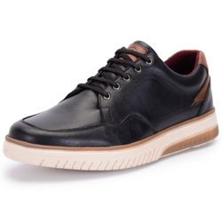 Sapatênis Tênis Casual Ferrile Couro Preto - FR153... - Ferrile