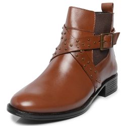 Bota Montaria Cano Curto Feminina Ferrile Em Couro... - Ferrile