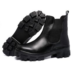 Bota Botina Coturno Feminino Ferrile em Couro Elas... - Ferrile