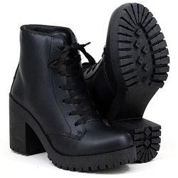 Bota 6209 Cano Curto Sola Tratorada Pimpinella Pre... - Ferrarello