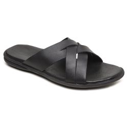 Chinelo Masculino em Couro R9 PRETO - R9PRETO - FG ATACADO