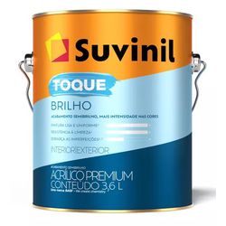 Tinta Acrílica Suvinil Toque Brilho Branco 3,6L - FITZTINTAS