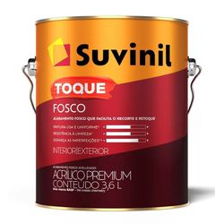 Tinta Acrílica Suvinil Toque Fosco Branco 3,6L - FITZTINTAS