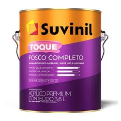 Tinta Acrílica Suvinil Toque Fosco Completo Branco 3,6L - FITZTINTAS