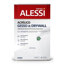 Alessi Acrilico Fosco Gesso & Drywall Branco 18L - FITZTINTAS