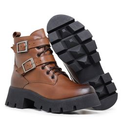 Bota Coturno Cano Médio Casual Fivela Five Days Ta... - Five Days 