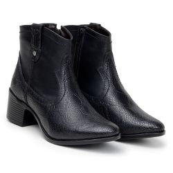 Bota Feminina Cano Curto Country Five Days Couro L... - Five Days 