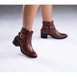 Bota Cano Curto Feminina 3 em 1 Five Days Couro Le... - Five Days 
