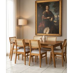 Sala de Jantar Holanda Mesa Retangular - Madeira M... - Flavio Comercio de Moveis de Gramado Ltda