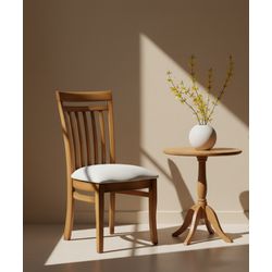 Cadeira Estofada 97 x 50 x 50 - Madeira Maciça - M... - Flavio Comercio de Moveis de Gramado Ltda