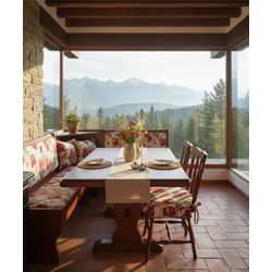 Conjunto Banco De Canto Alemão 1,30 x 1,30 (02 Cad... - Flavio Comercio de Moveis de Gramado Ltda