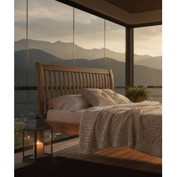 Cama de Casal Trancado - Madeira Maciça - Móveis d... - Flavio Comercio de Moveis de Gramado Ltda