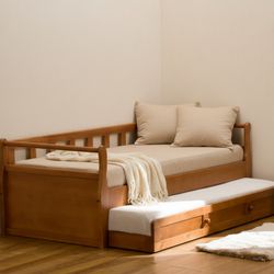 Bicama Sem Gaveta Trabalhado - Madeira Maciça - Mó... - Flavio Comercio de Moveis de Gramado Ltda