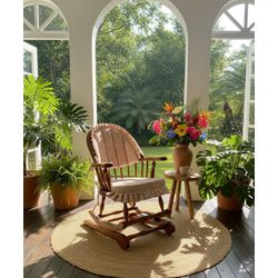 Cadeira de Balanço Elefante Bege Encosto Baixo 90/... - Flavio Comercio de Moveis de Gramado Ltda