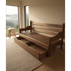 Sofa Cama Tricama Gramadense - Madeira Maciça - Mó... - Flavio Comercio de Moveis de Gramado Ltda