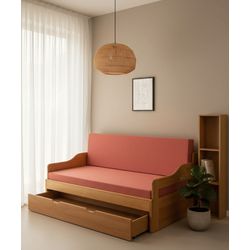 Sofa Cama Tricama Estrela - Madeira Maciça - Móvei... - Flavio Comercio de Moveis de Gramado Ltda