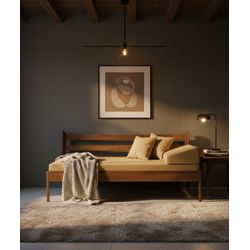 Sofá Cama Sem Braços - Madeira Maciça - Móveis de ... - Flavio Comercio de Moveis de Gramado Ltda