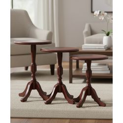 Conjunto de Mesas Laterais Gramado - Madeira Maciç... - Flavio Comercio de Moveis de Gramado Ltda