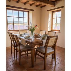 Sala de Jantar Macapá Mesa Retangular - Madeira Ma... - Flavio Comercio de Moveis de Gramado Ltda