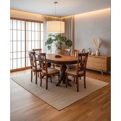 Sala de Jantar Oval Pinhal - (06 Cadeiras) - Madei... - Flavio Comercio de Moveis de Gramado Ltda