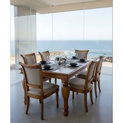 Sala de Jantar Pantanal Mesa Retangular - (06 Cade... - Flavio Comercio de Moveis de Gramado Ltda