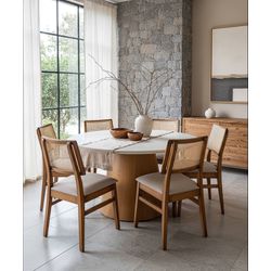 Sala de Jantar Mesa Redonda Albatroz - Madeira Mac... - Flavio Comercio de Moveis de Gramado Ltda