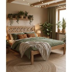 Cama de Casal Austria - Madeira Maciça - Móveis de... - Flavio Comercio de Moveis de Gramado Ltda