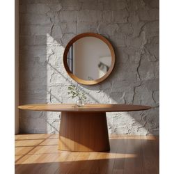 Mesa Oval Jaquirana - (Largura da Mesa 100cm) - Ma... - Flavio Comercio de Moveis de Gramado Ltda